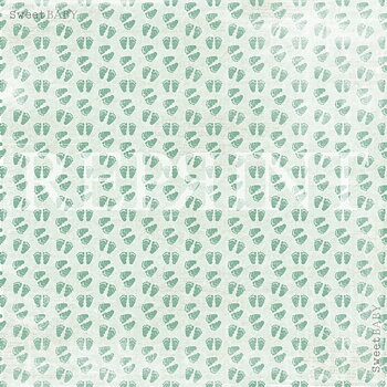 Scrapbookingpapper - Sweet Baby  Blue Baby Feet - 5 ark