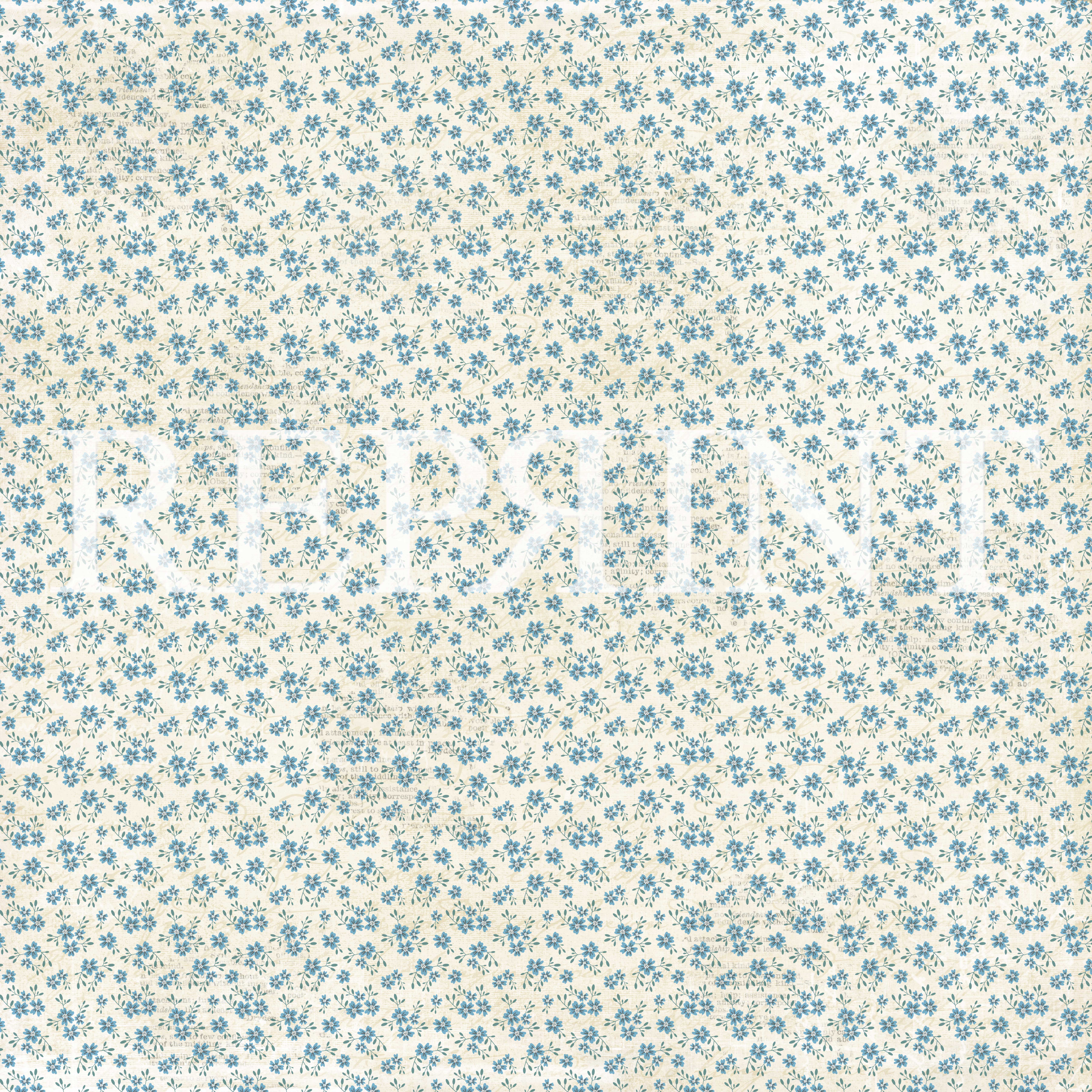 Dusty Blue Collection Tiny Flowers