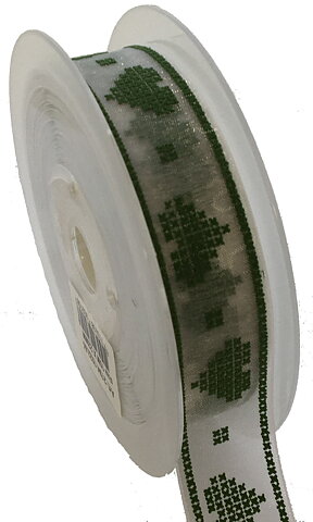 Organza band med hjärtan 1 meter