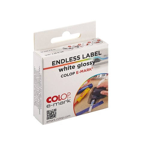 Colop E-Mark Etikett på rulle Vit Glossy 14 mm x 8 m PP