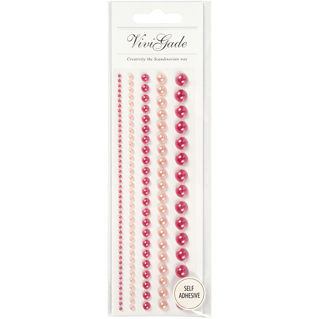 Pearls självhäftande Rosa 140 st