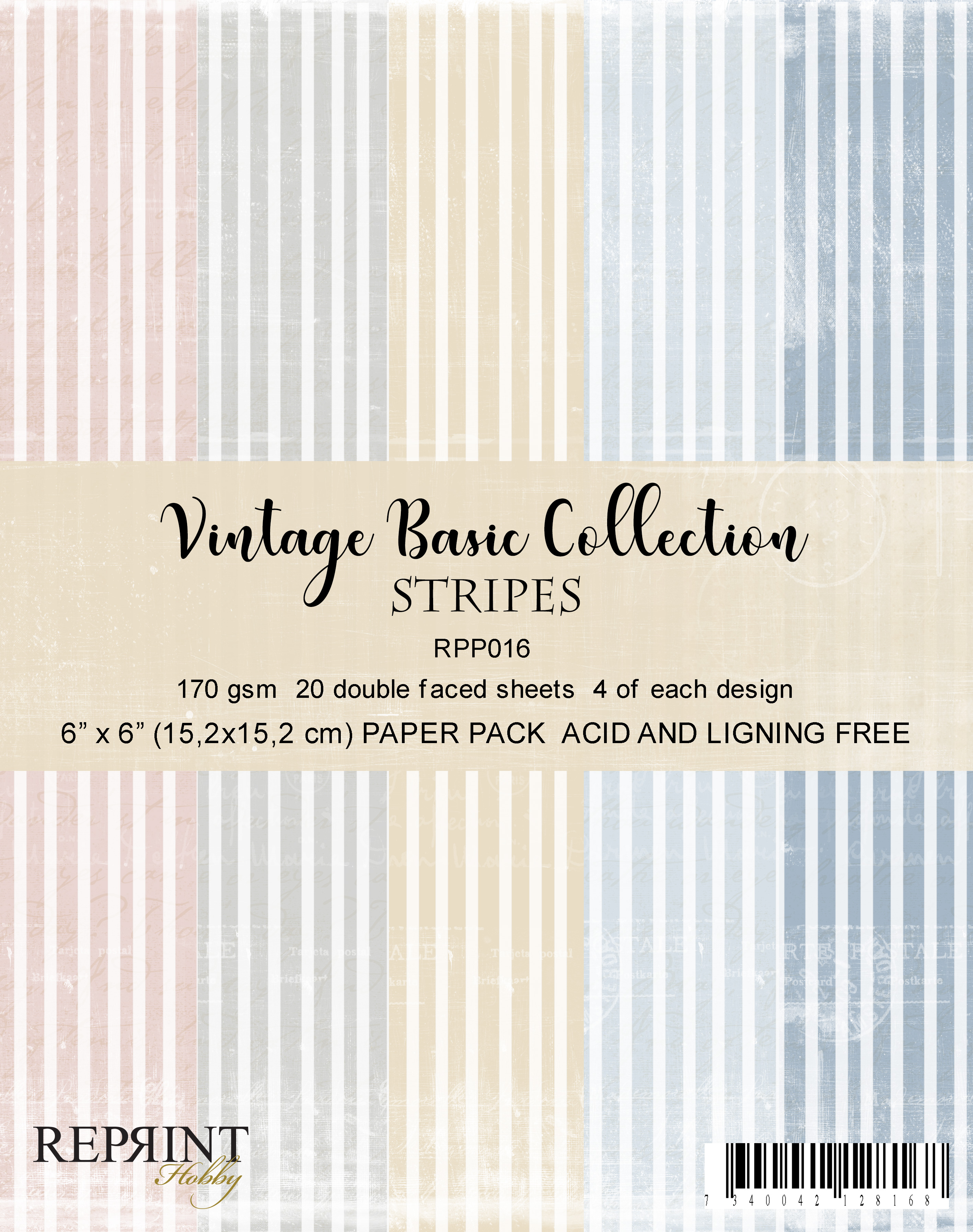 Vintage Collection Pack Stripes 6x6" (15,2 x 15,2 cm)
