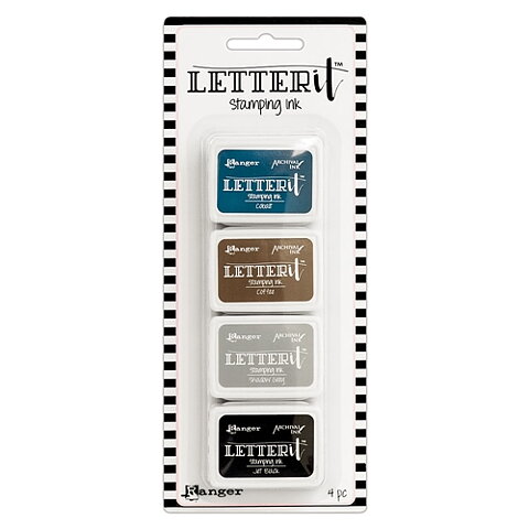 Letter it stamping ink- set med 4 stämpeldynor
