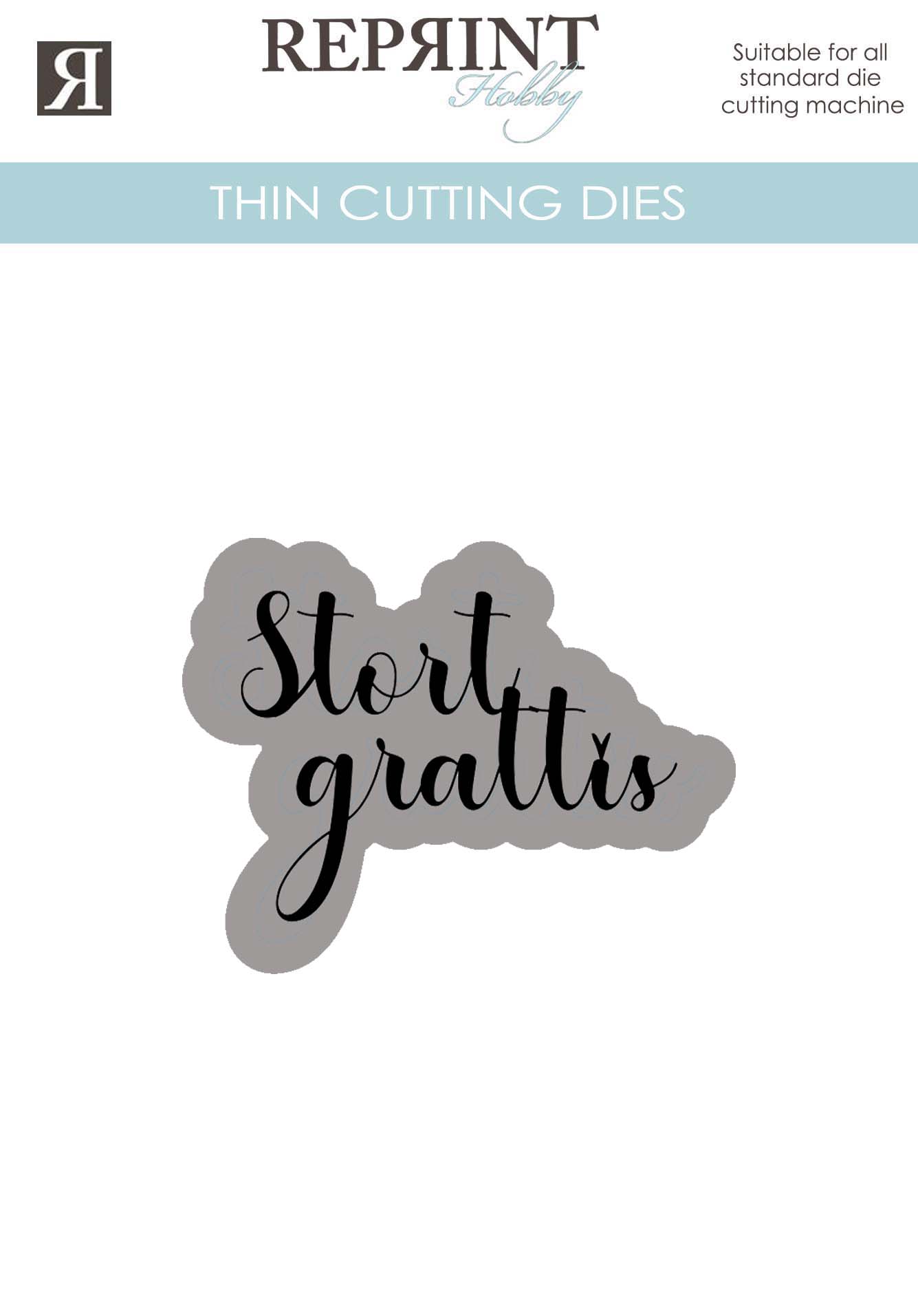 Dies - Reprint - Stort Grattis med bakgrund  -  50 mm