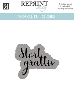 Dies - Reprint - Stort Grattis med bakgrund  -  50 mm