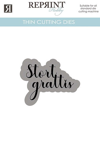 Dies - Reprint - Stort Grattis med bakgrund  -  50 mm