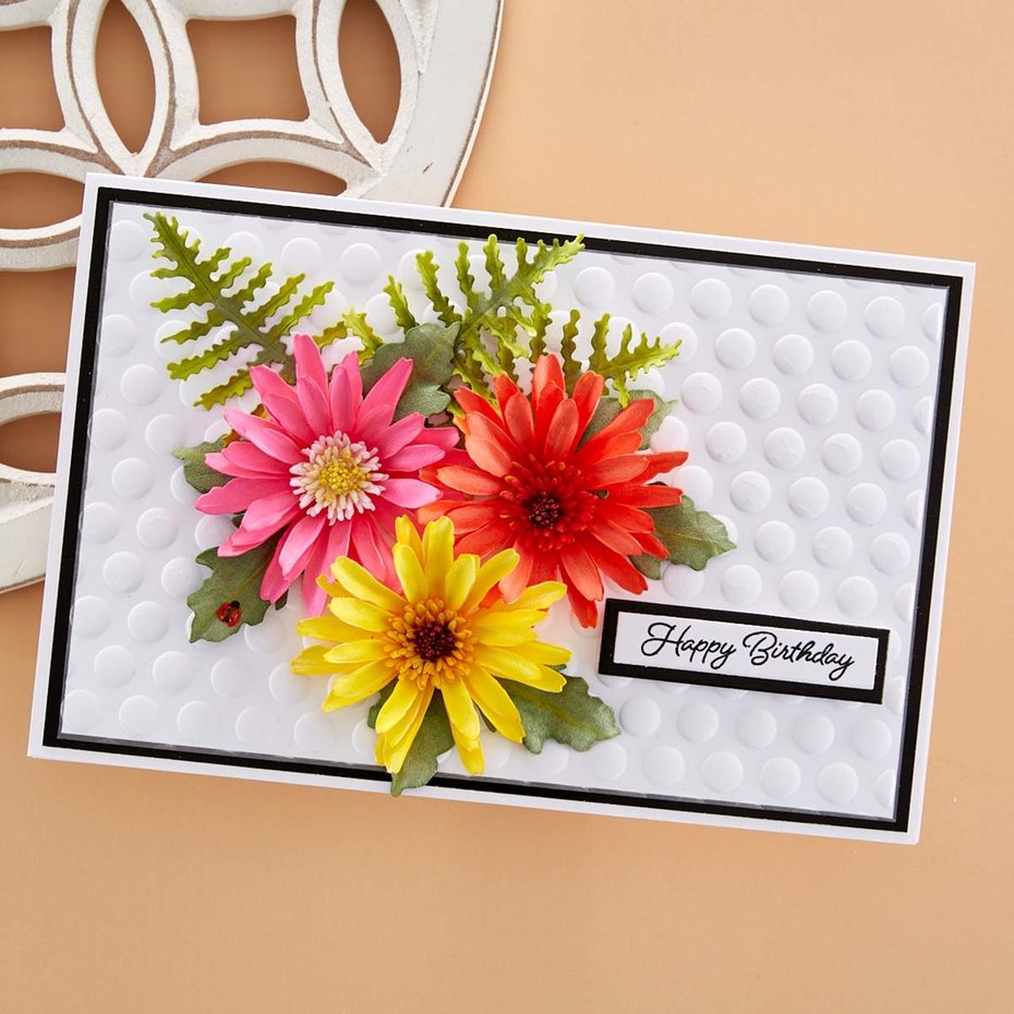 Gerber Daisy and Ladybugs Etched Dies - 4