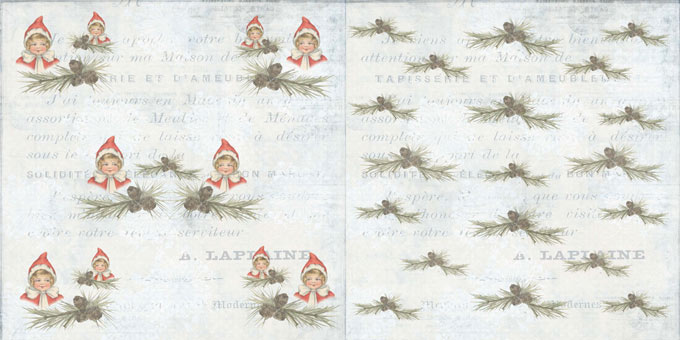 Reprintpaper - Christmas girl - 12x12 - 5 ark