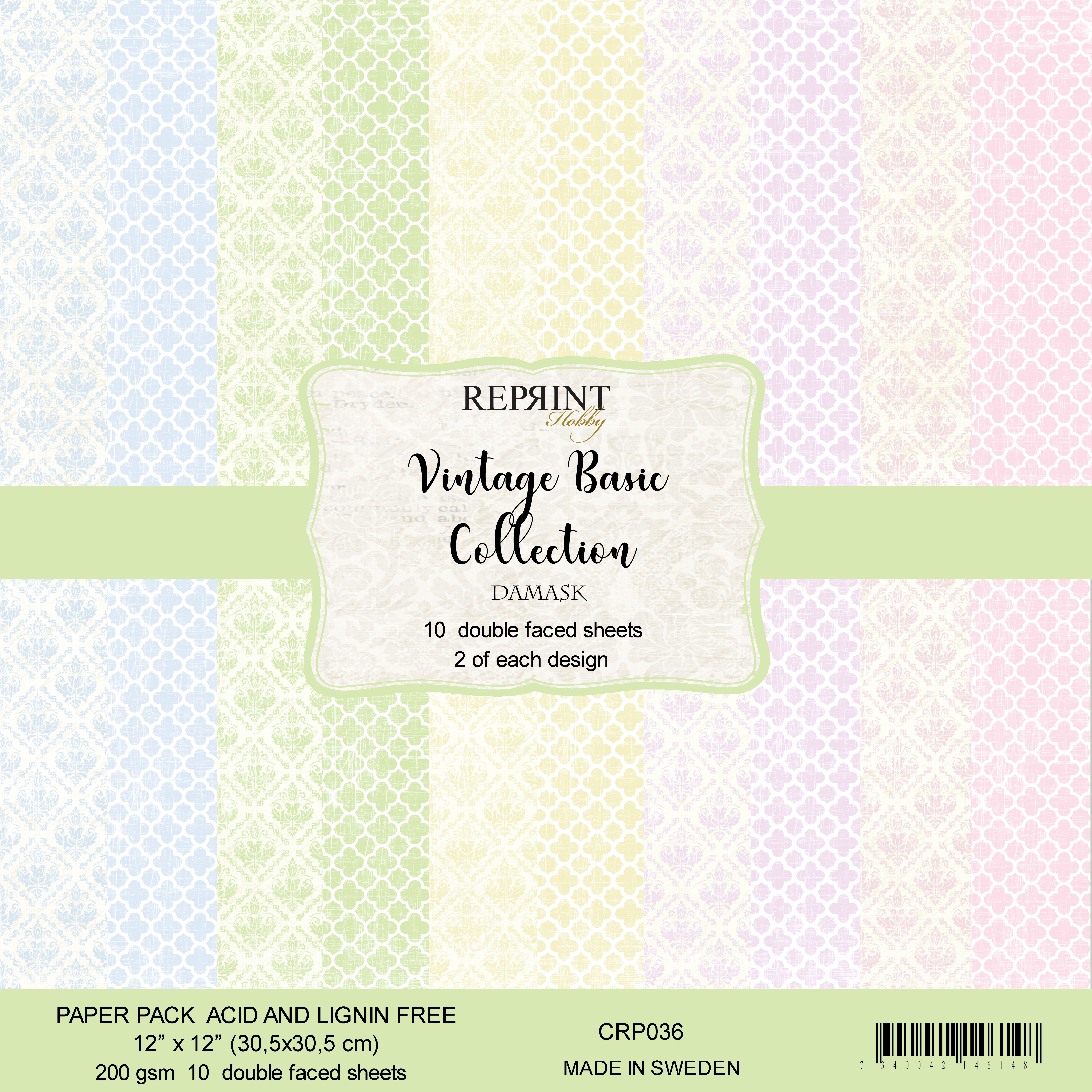 Basic  Collection Pack Damask 12 x12 "(30,5 x 30,5 cm)
