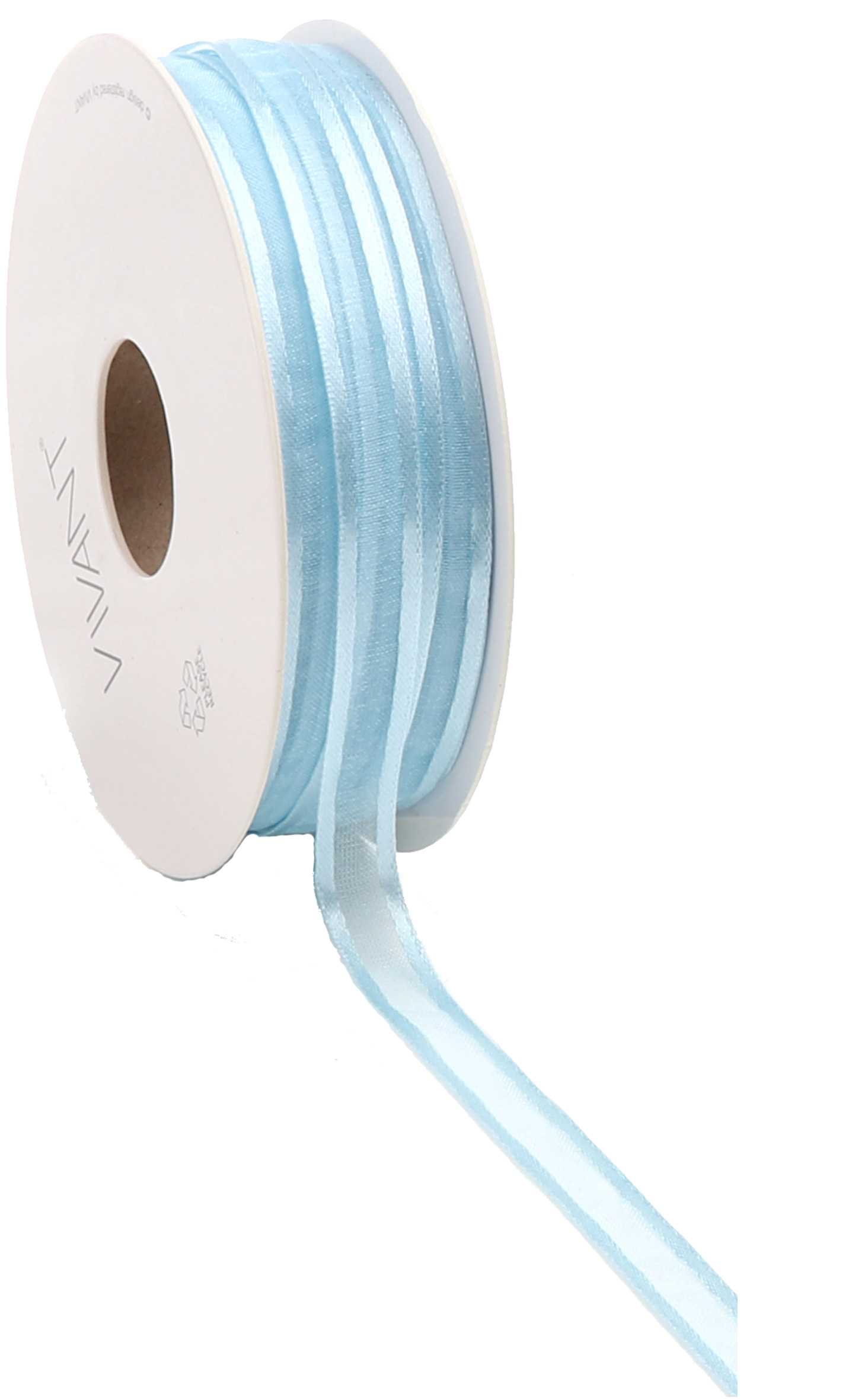 Band Organza Edge Prego 10mm -Ljusblå