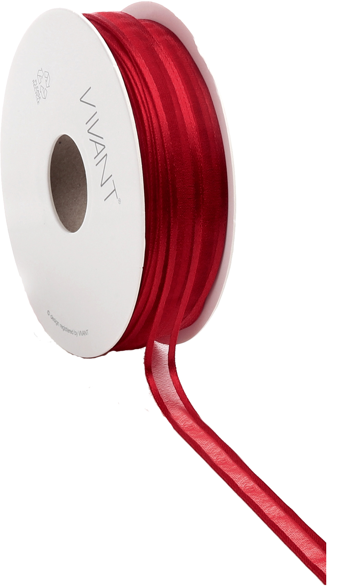 Band Organza Edge Prego 10mm -Vinröd