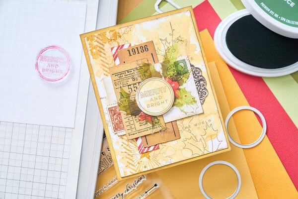 Framelits Die w/Stamps by 49 and Market A5 Pencil Line Holly (12+5pcs)  - 5