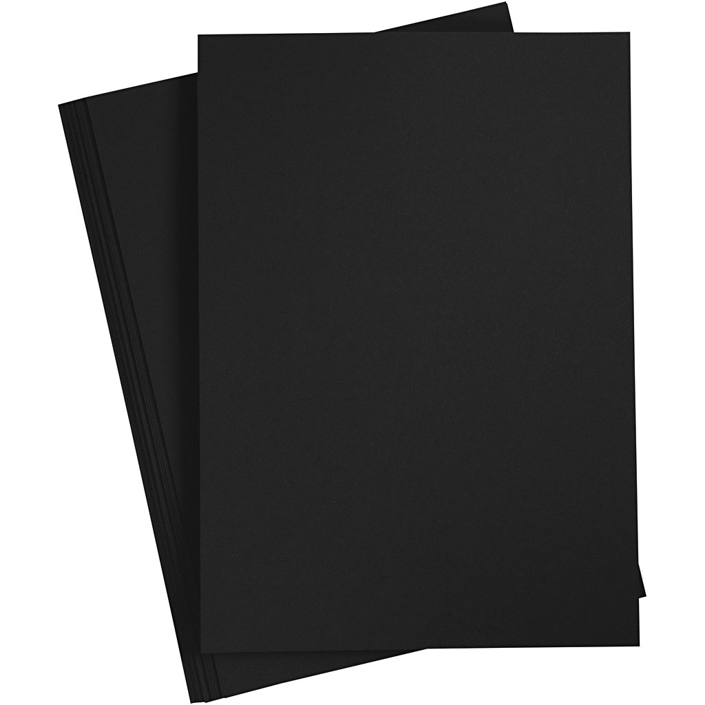 Cardstock A4 Svarta 190gsm 10 ark smooth