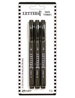 Letter it Black Fineliners -  3 st pennor