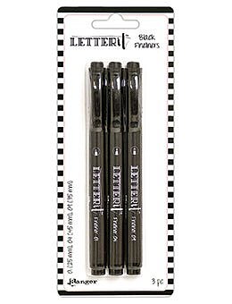 Letter it Black Fineliners -  3 st pennor