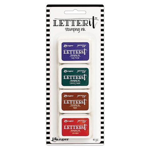 Letter it stamping ink- set med 4 stämpeldynor