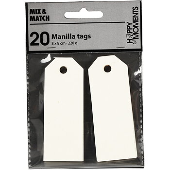Tags Manillamärken Creme  20st.