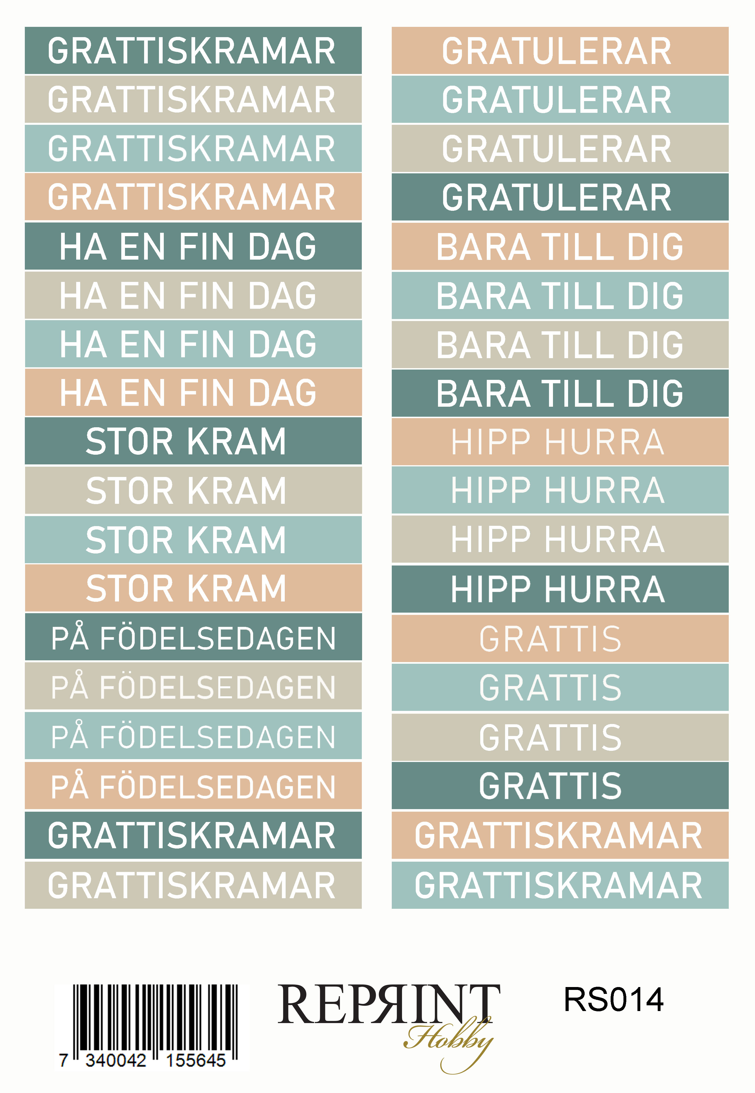 Stickers Reprint - The Bookshop Collection Text Svensk  -  11x16 cm