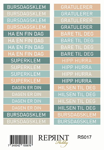 Stickers Reprint - The Bookshop Collection Text Norsk  -  11x16 cm