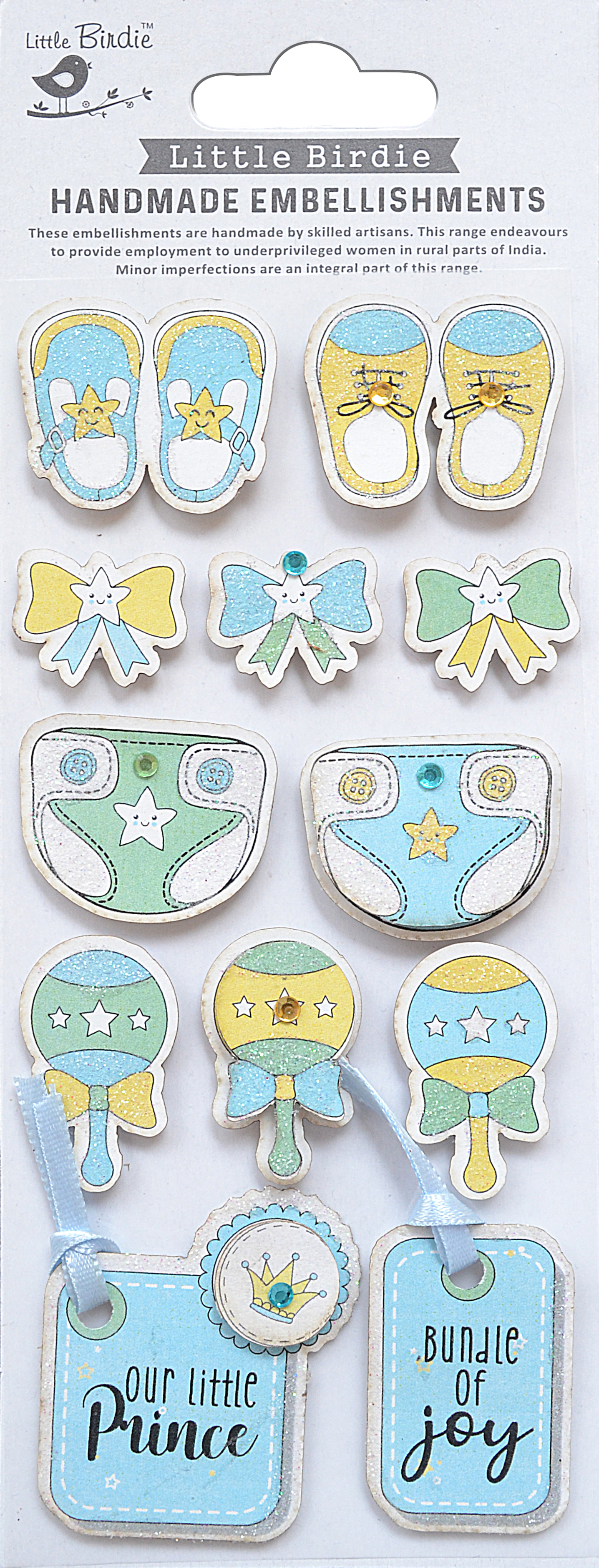 3D Stickers med Glitter - Bundle of Joy Blue