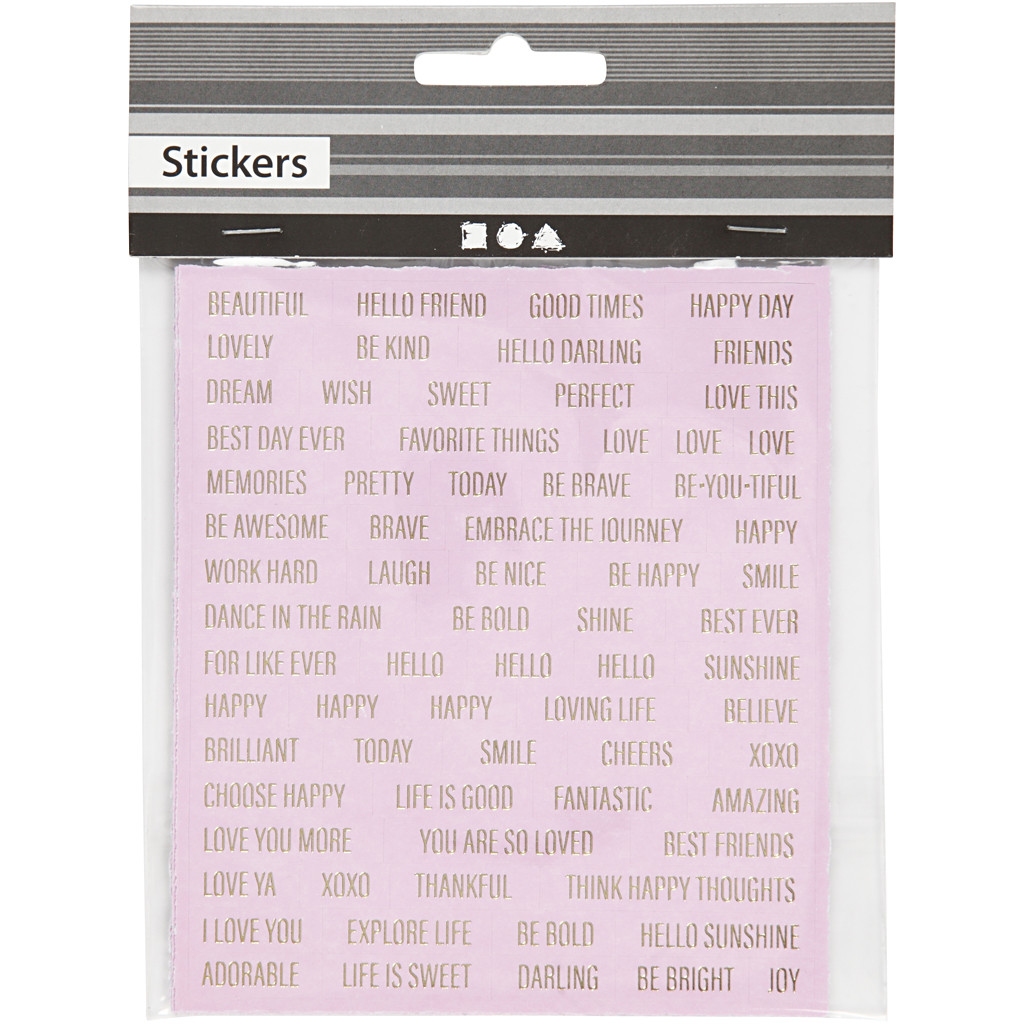 Stickers, 10x11,5 cm, rosa, 4st. - 2