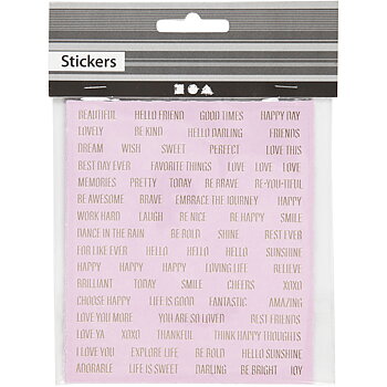 Stickers, 10x11,5 cm, rosa, 4st.