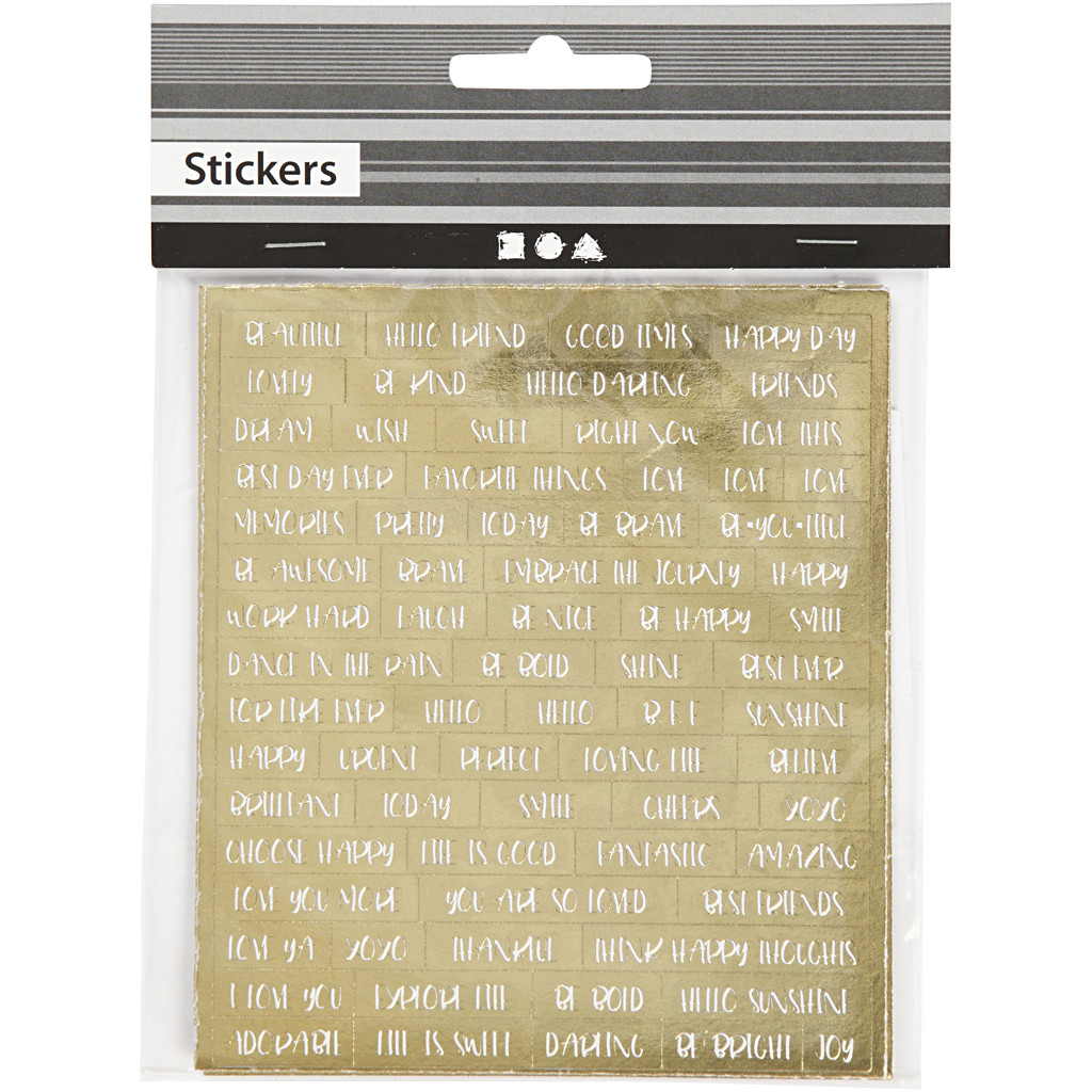 Stickers, 10x11,5 cm, Guld, 4st. - 2
