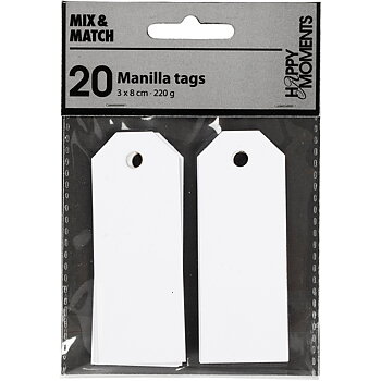Tags Manillamärken Vit  20st.