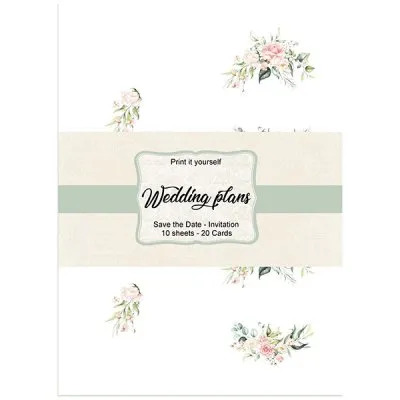Papper Inbjudningar A4 - Wedding Plans - Delightful Love - 10 ark