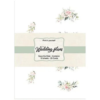 Papper Inbjudningar A4 - Wedding Plans - Delightful Love - 10 ark