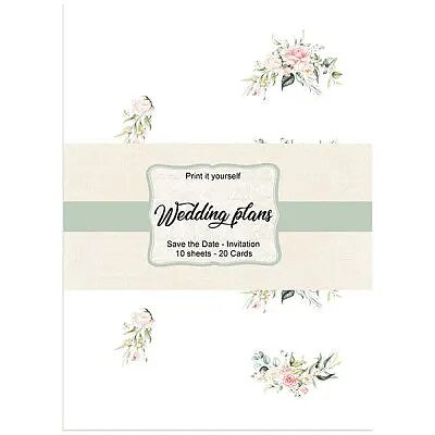 Papper Inbjudningar A4 - Wedding Plans - Delightful Love - 10 ark