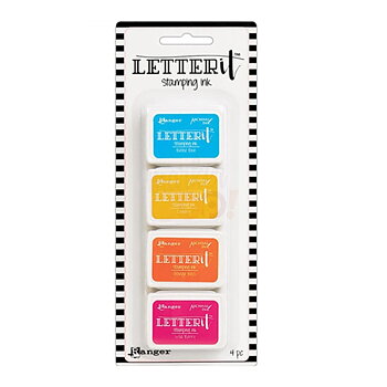 Letter it stamping ink- set med 4 stämpeldynor