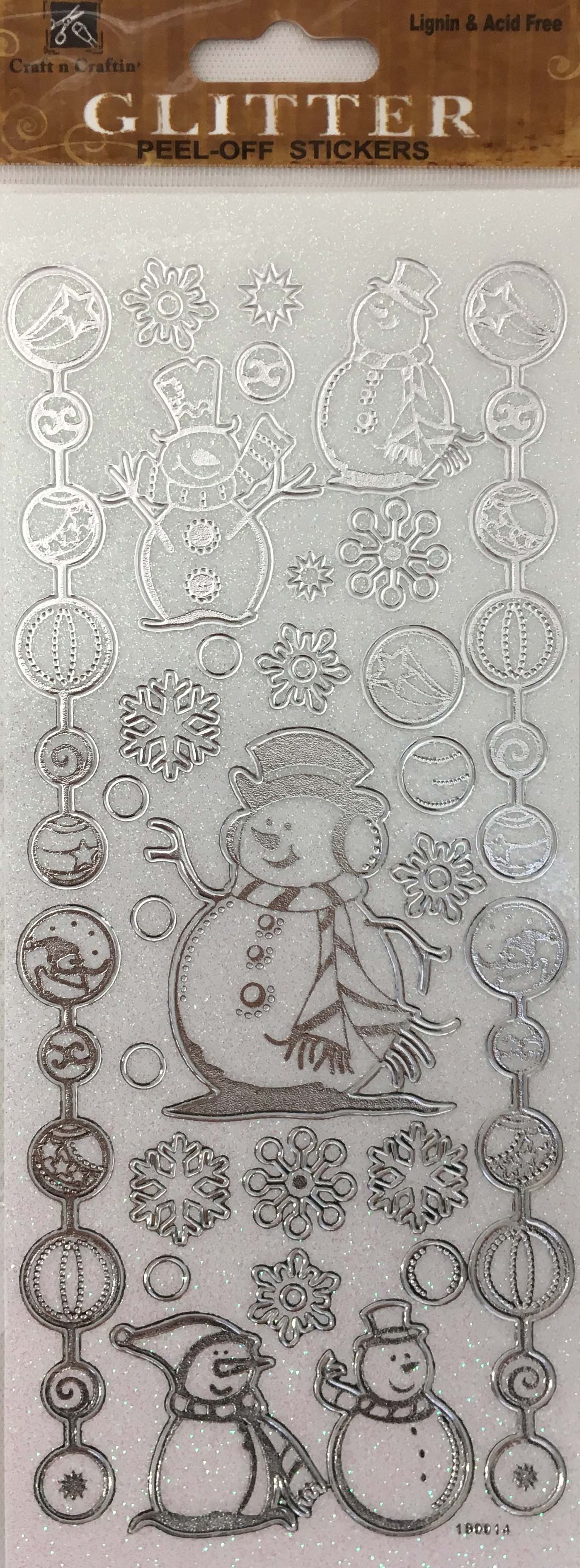 Glitter stickers Snögubbe