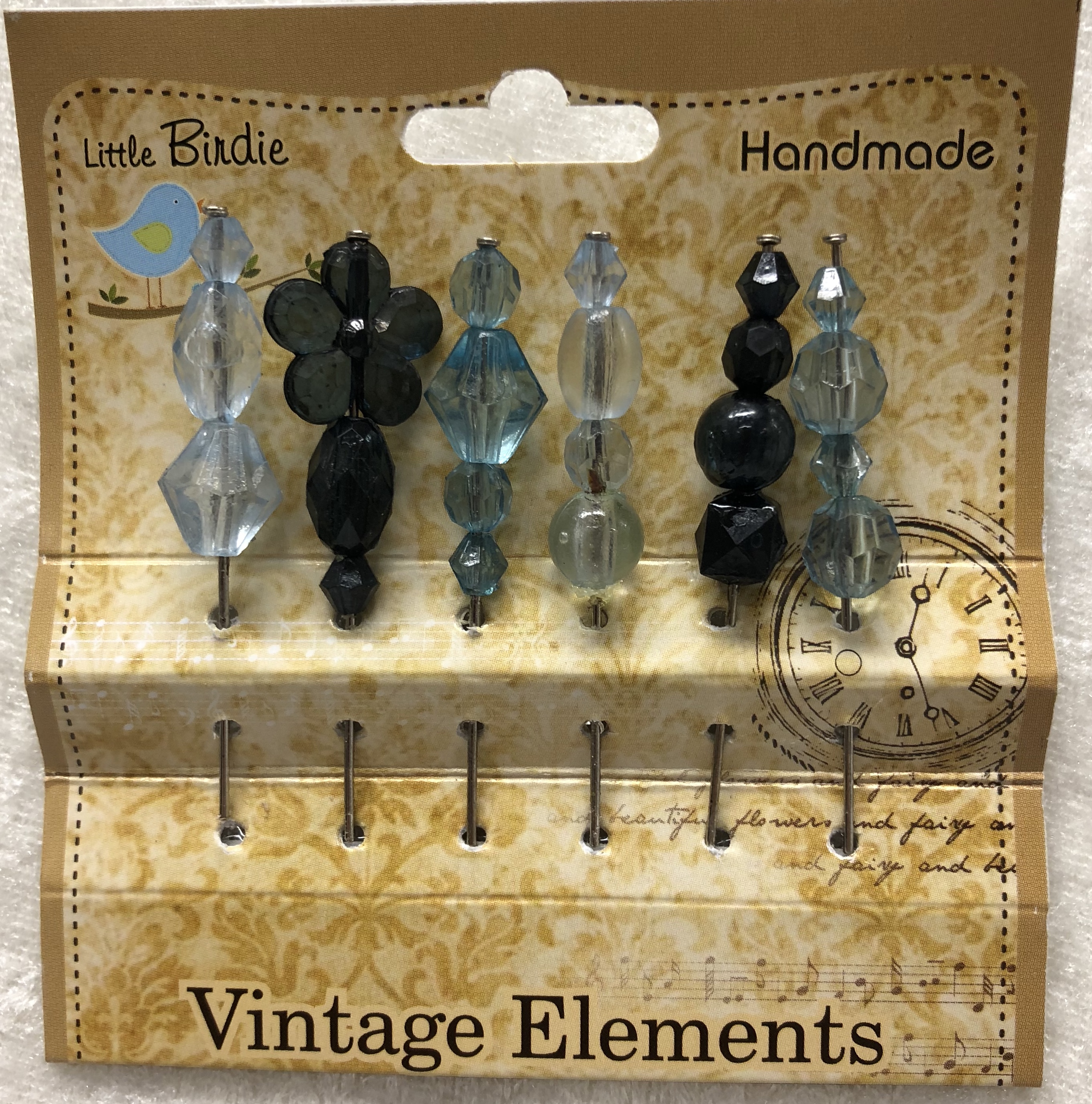 Clear Decorative Pins - Blå Nyanser