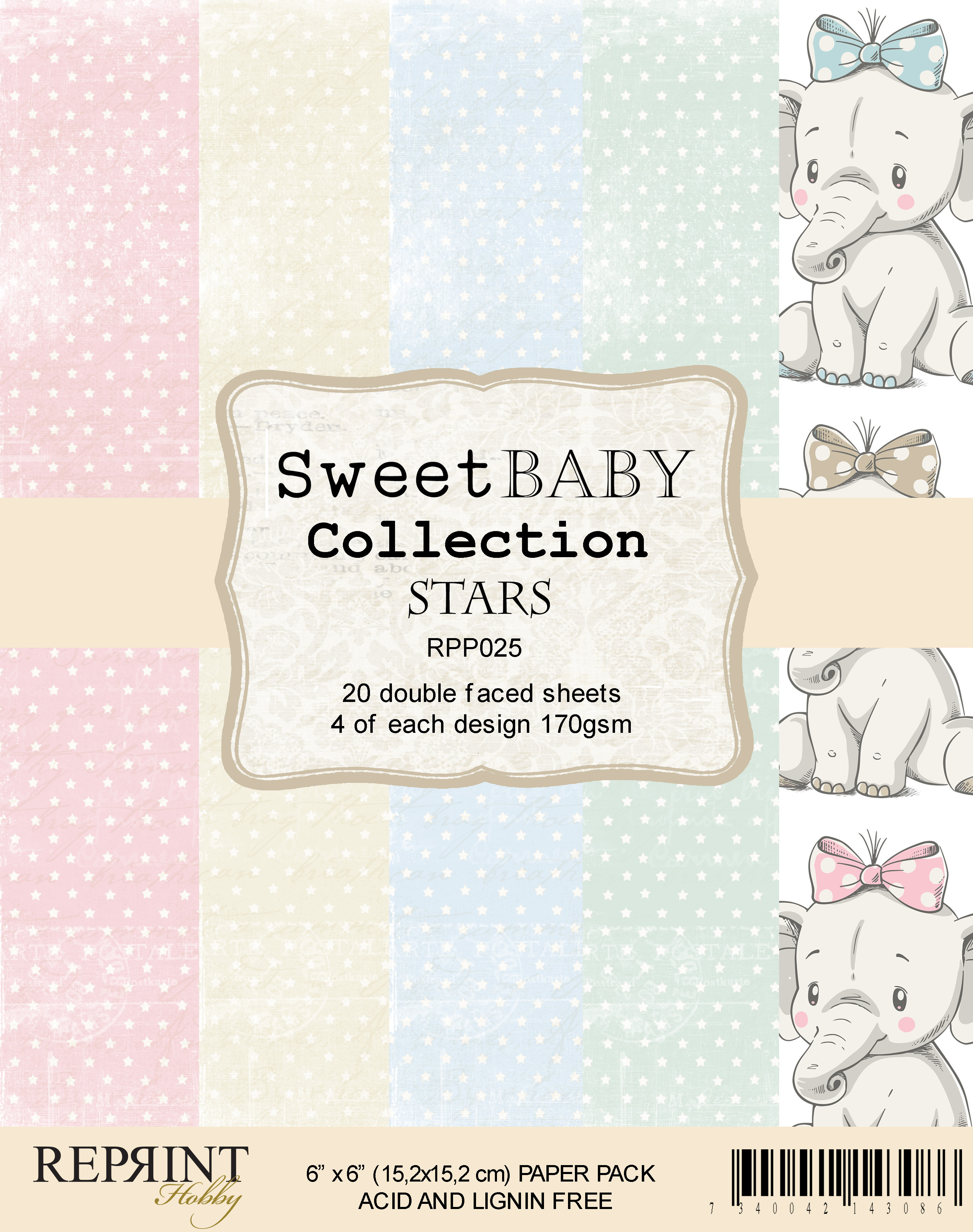 Sweet Baby Collection pack Stars  6x6" (15,2 x 15,2 cm)