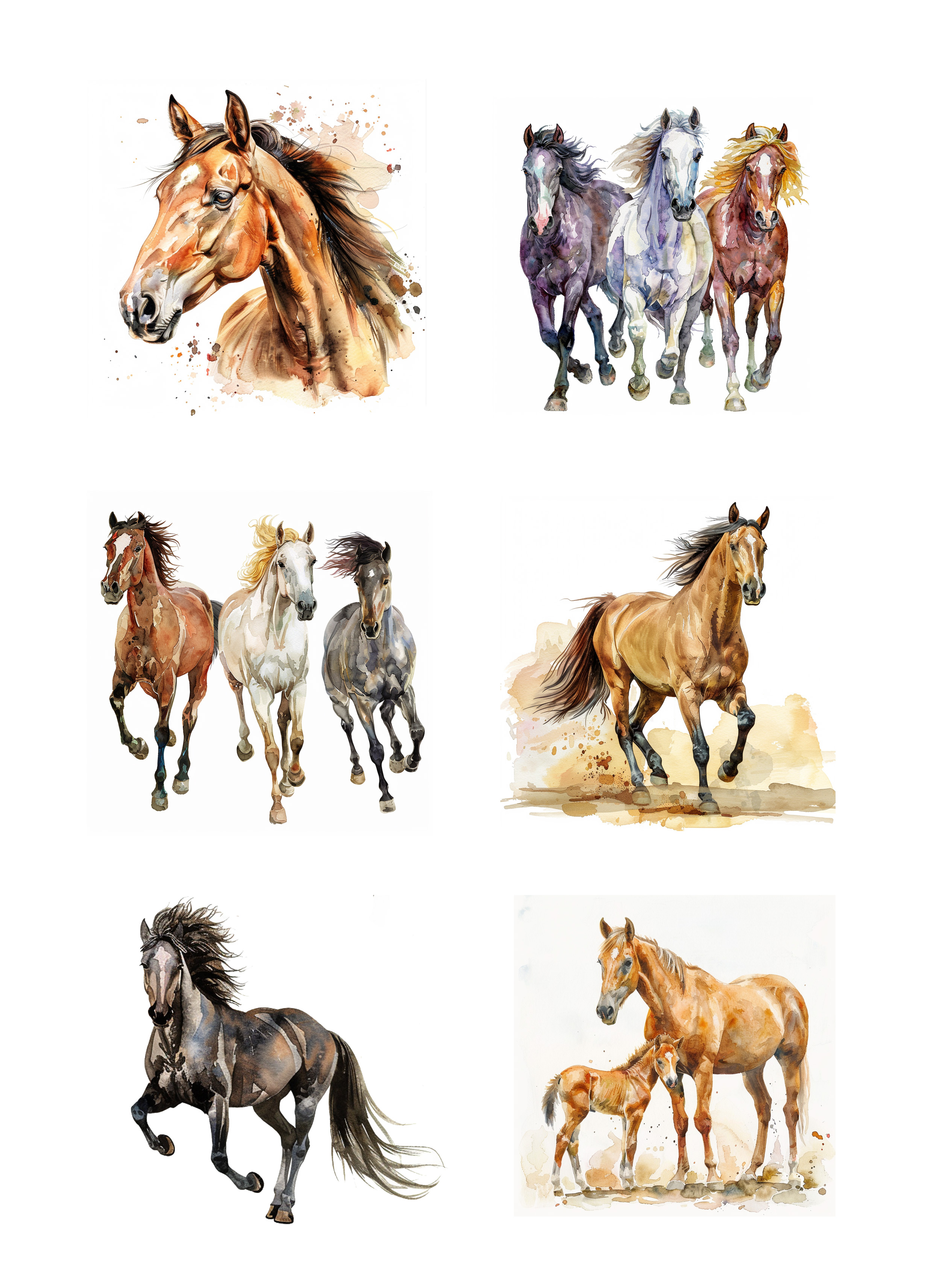 Papper Klippark - Horses   -  A4