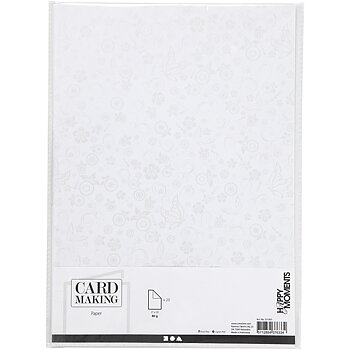 Mönsterpapper Vit, A4 210x297 mm, 80 g, 20ark