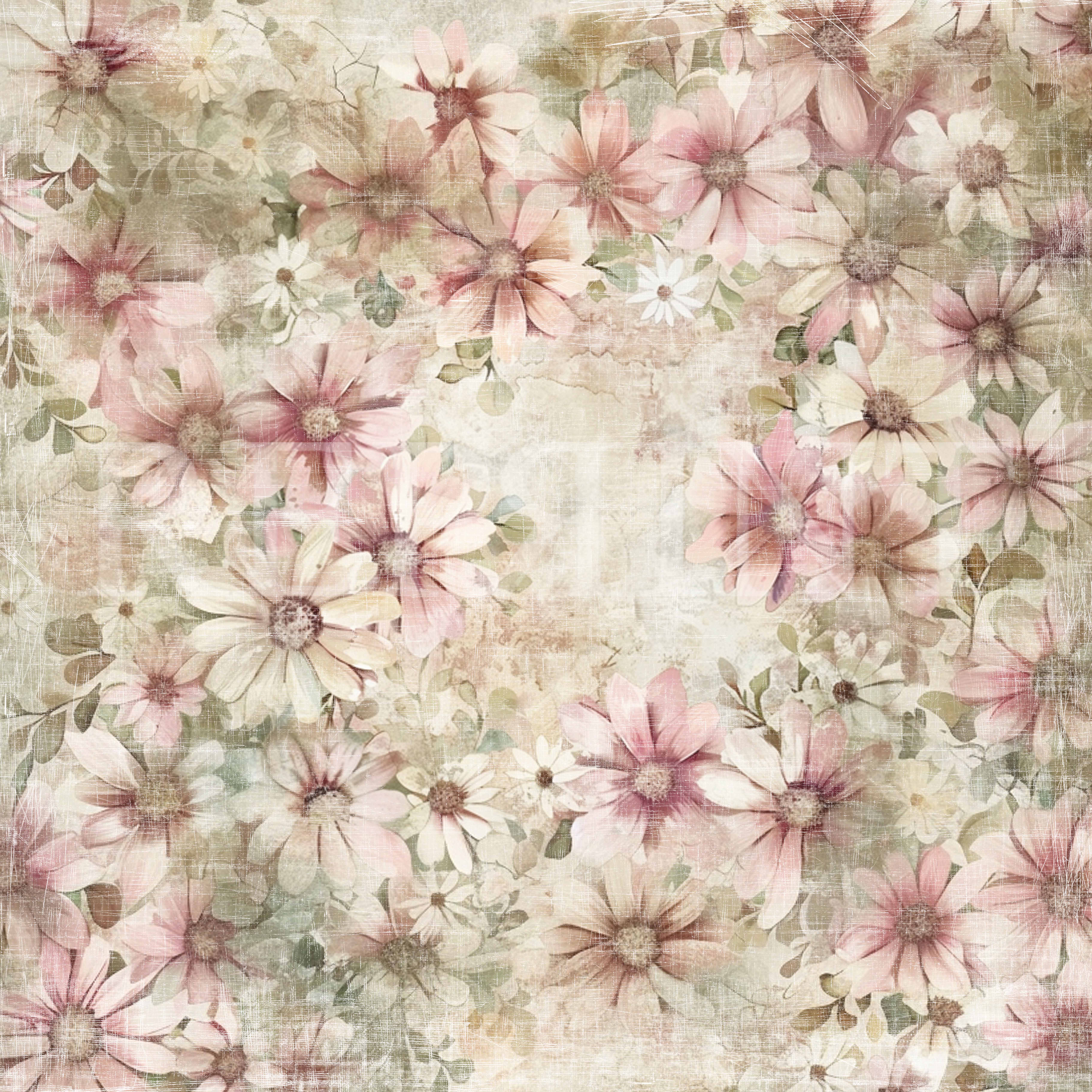 Papper Scrapbooking  Reprint - Flower Girly -  12x12 (30,5 x 30,5 cm)