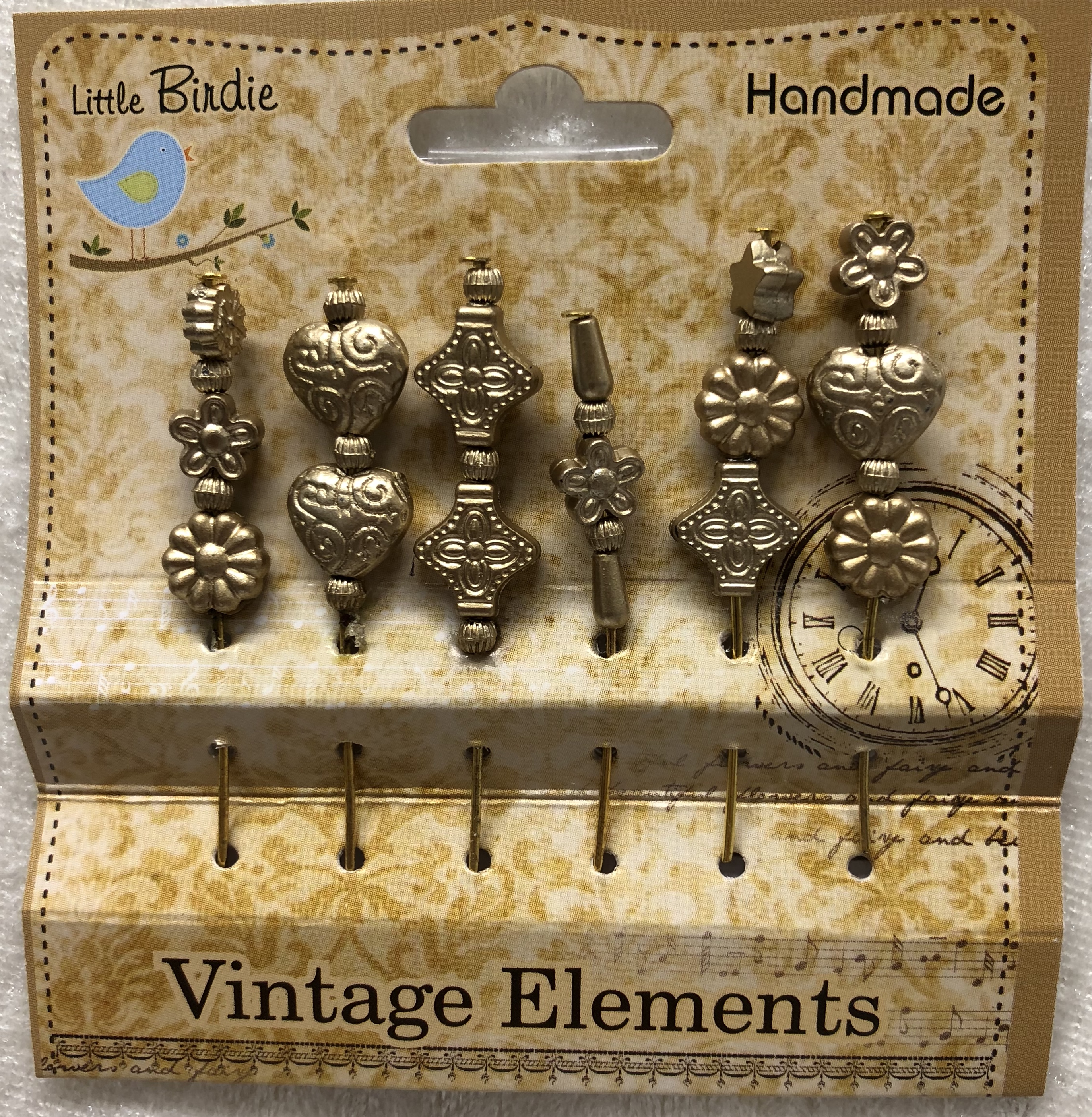 Metal Finish  Decorative Pins -Guld