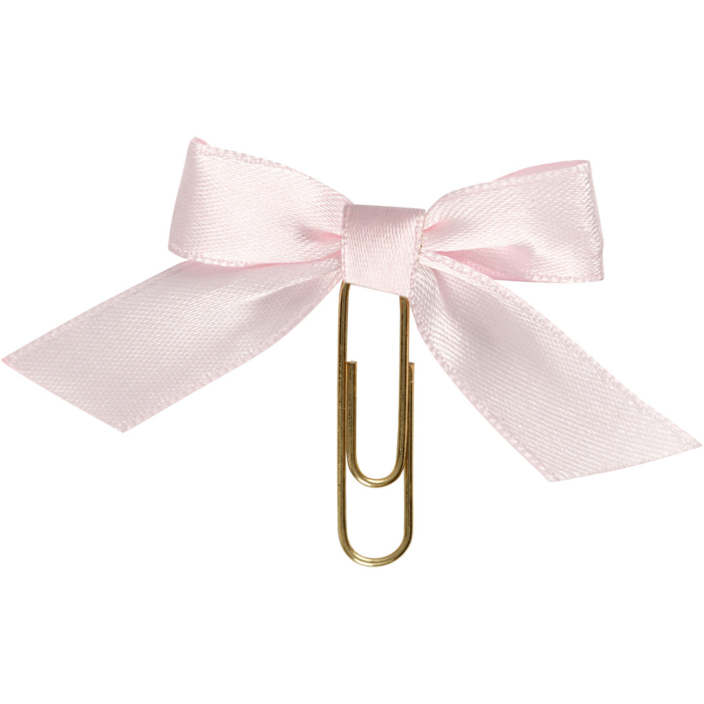 Gem i Guld med Rosa rosett i sidenband  5st.
