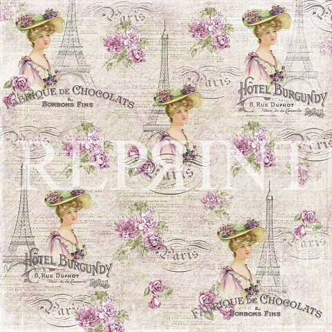Papper Reprinthobby - Lilac Paris Collection French Lady