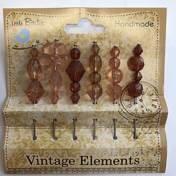 Clear Decorative Pins - Brown