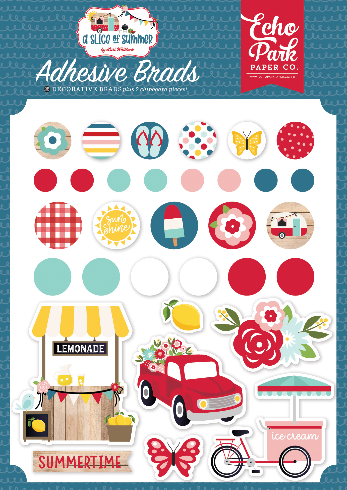 Echo Park A Slice Of Summer Adhesive Brads