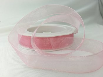 Organza Ljusrosa 15mm 20M