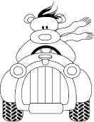 Teddy Kör Bil  omonterad stämpel