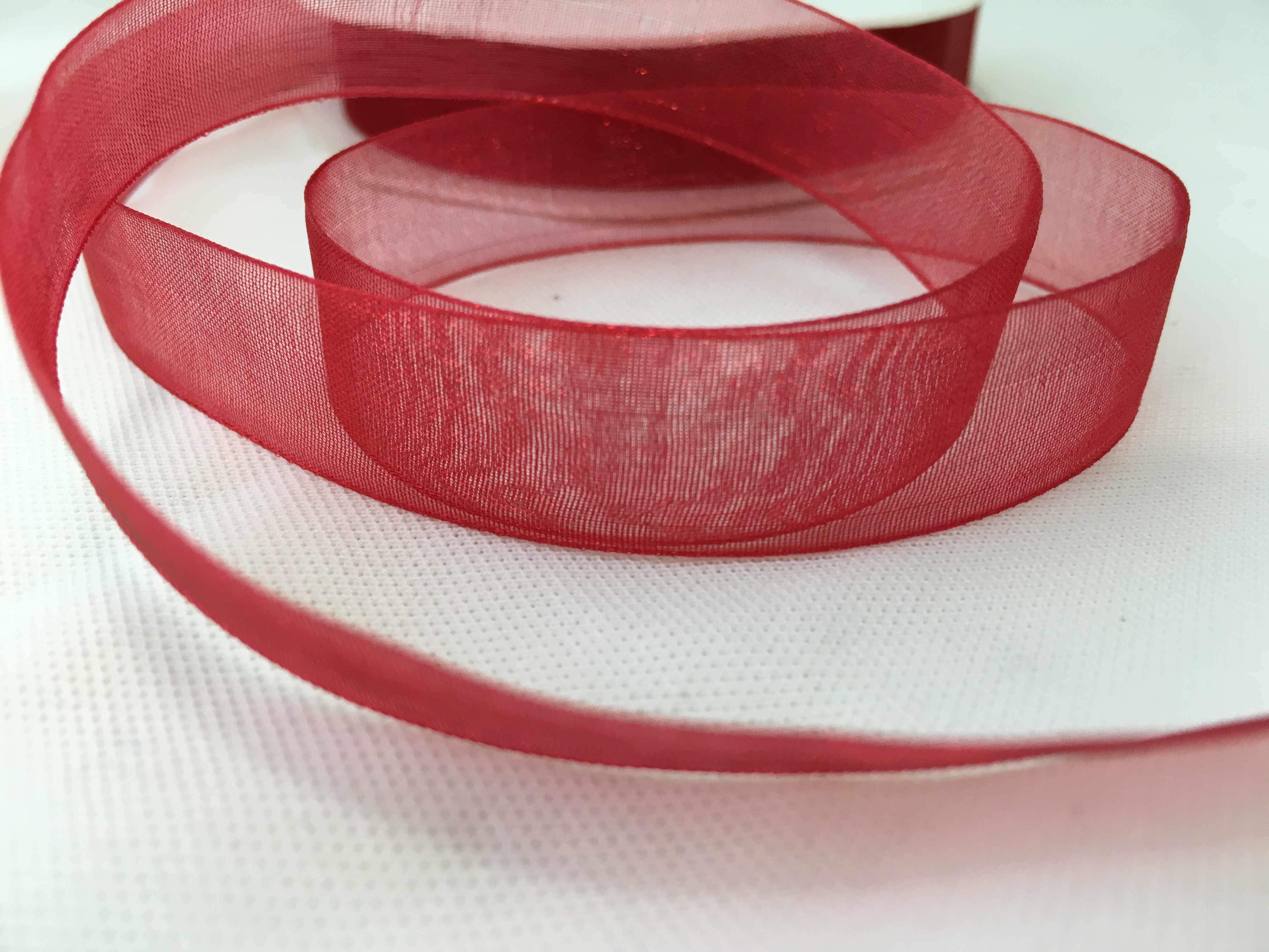 Band Organza 15mm Röd 50M