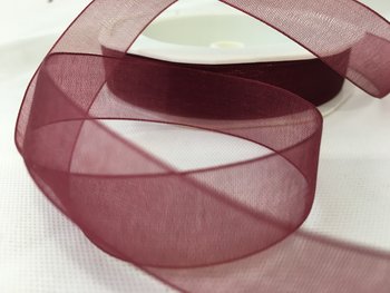 Band Organza Vinröd 50M