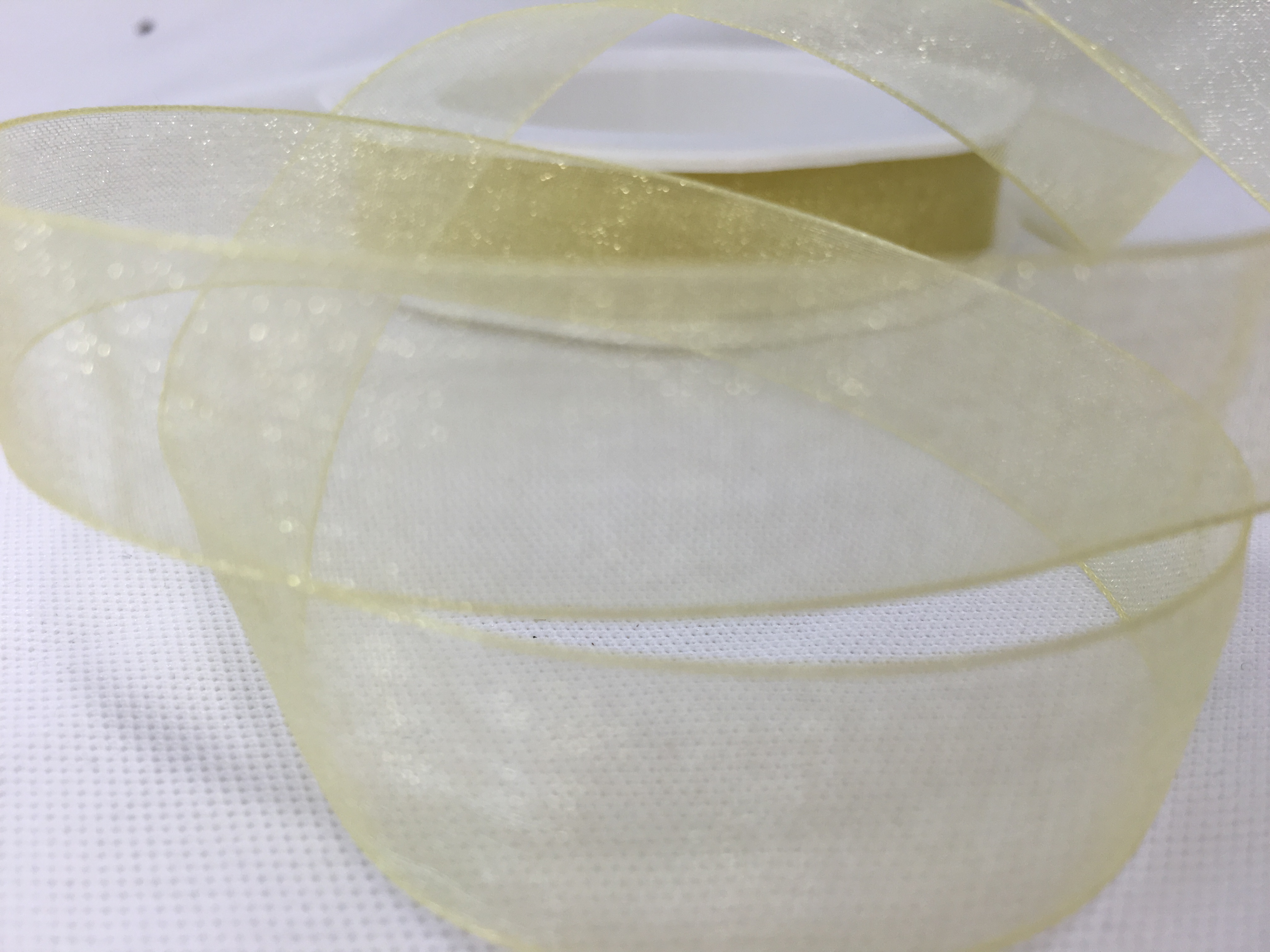 Band Organza 15mm Ljusgul 20M