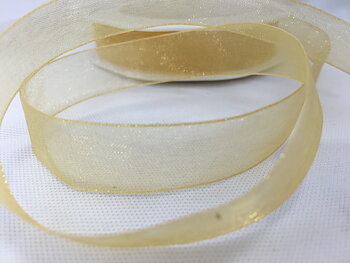 Band Organza 15mm Guld 50M