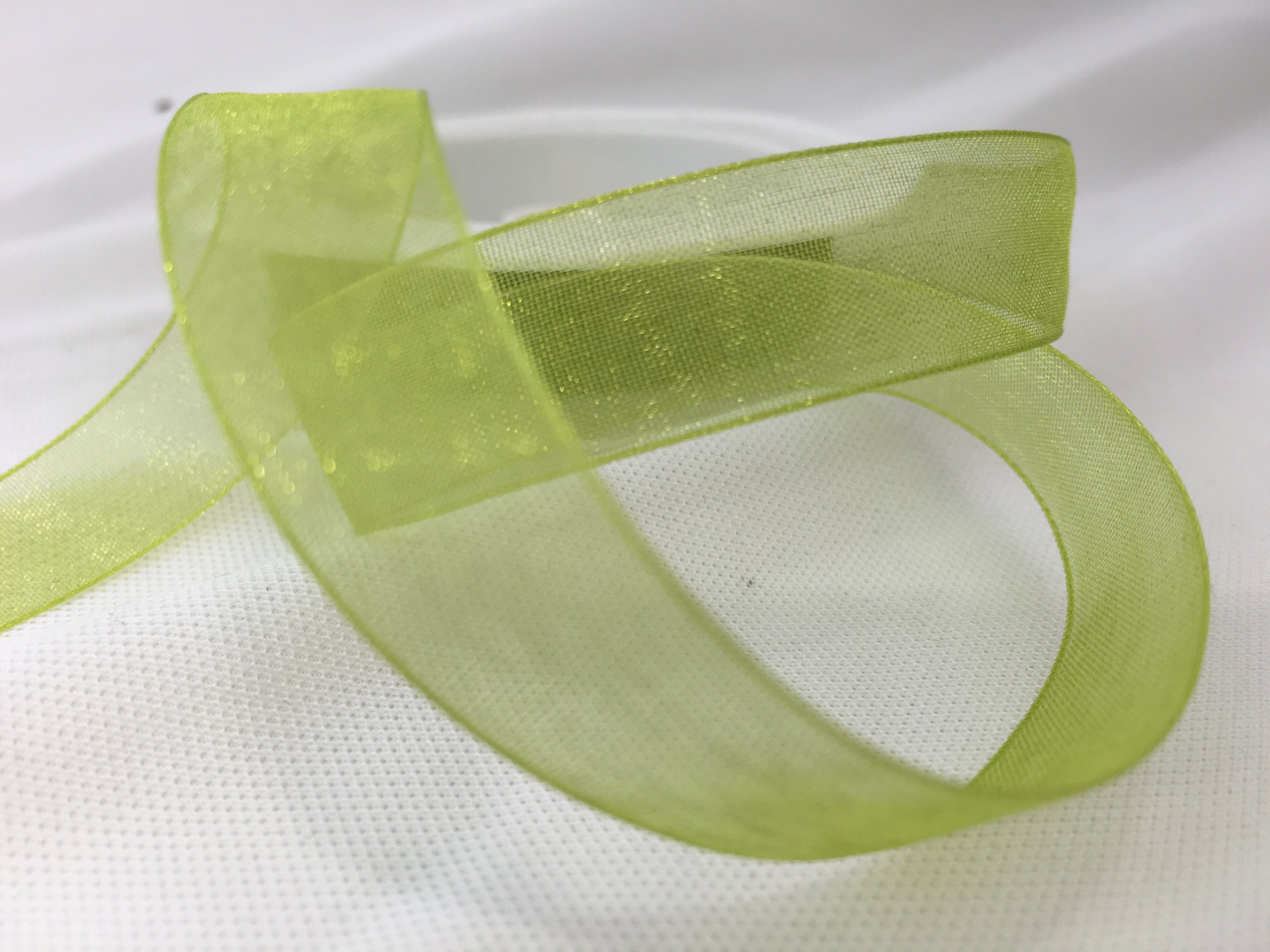 Band Organza 15mm Lime 50M